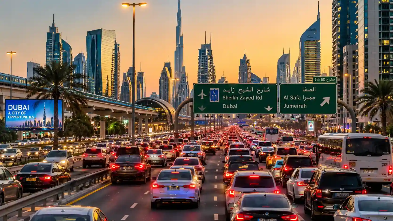 Dubai traffic after summer